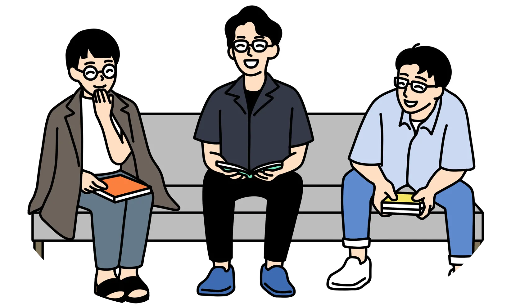 若手編集者座談会のイラスト カラー