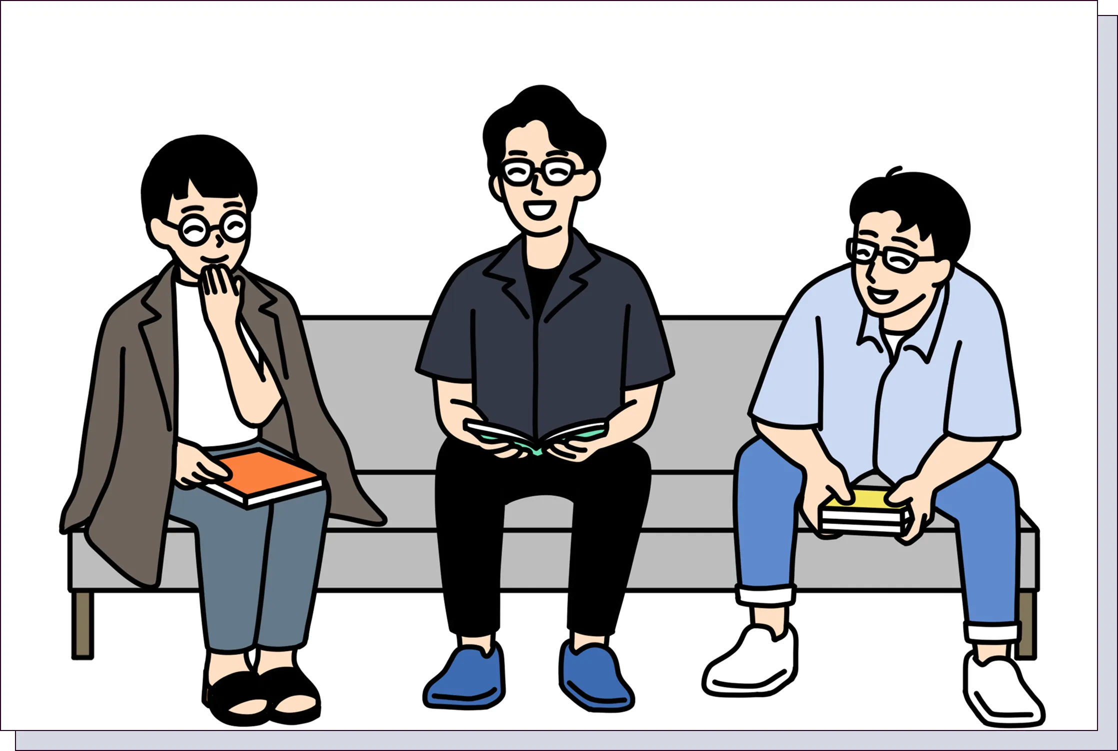 若手編集者の雑談会のイラスト